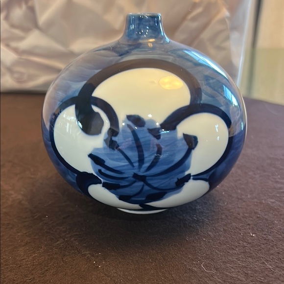 Elegant Blue and White Ceramic Vase